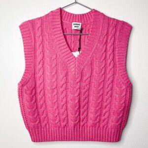 ARITZIA Sunday Best Winston Sweater Vest Sangria Pink 2XS (XXS)